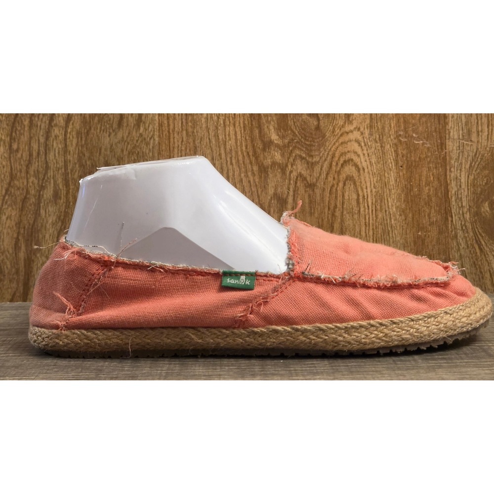 Sanuk Fiona Slip-On‎ Canvas Shoes Womens Size 8 Coral
